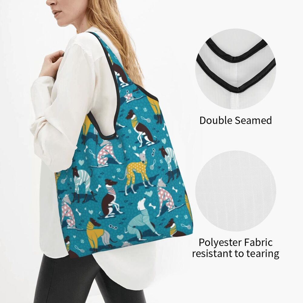 Greyhound Tote Bag — All-Over Print Sighthound Shopping Bag