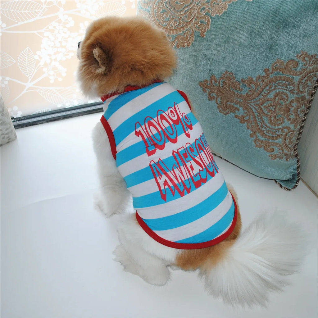Funny Letter Print Dog Shirts for Small Dogs – Soft Breathable Summer Pet T-Shirts
