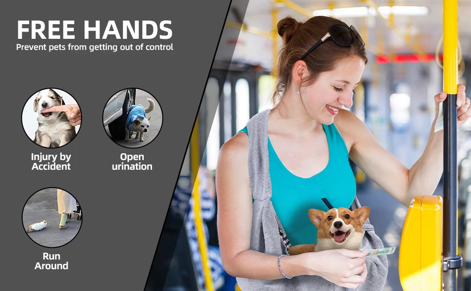 Dog Carrier Sling — Hands-Free Pet Sling for Small Dogs & Cats