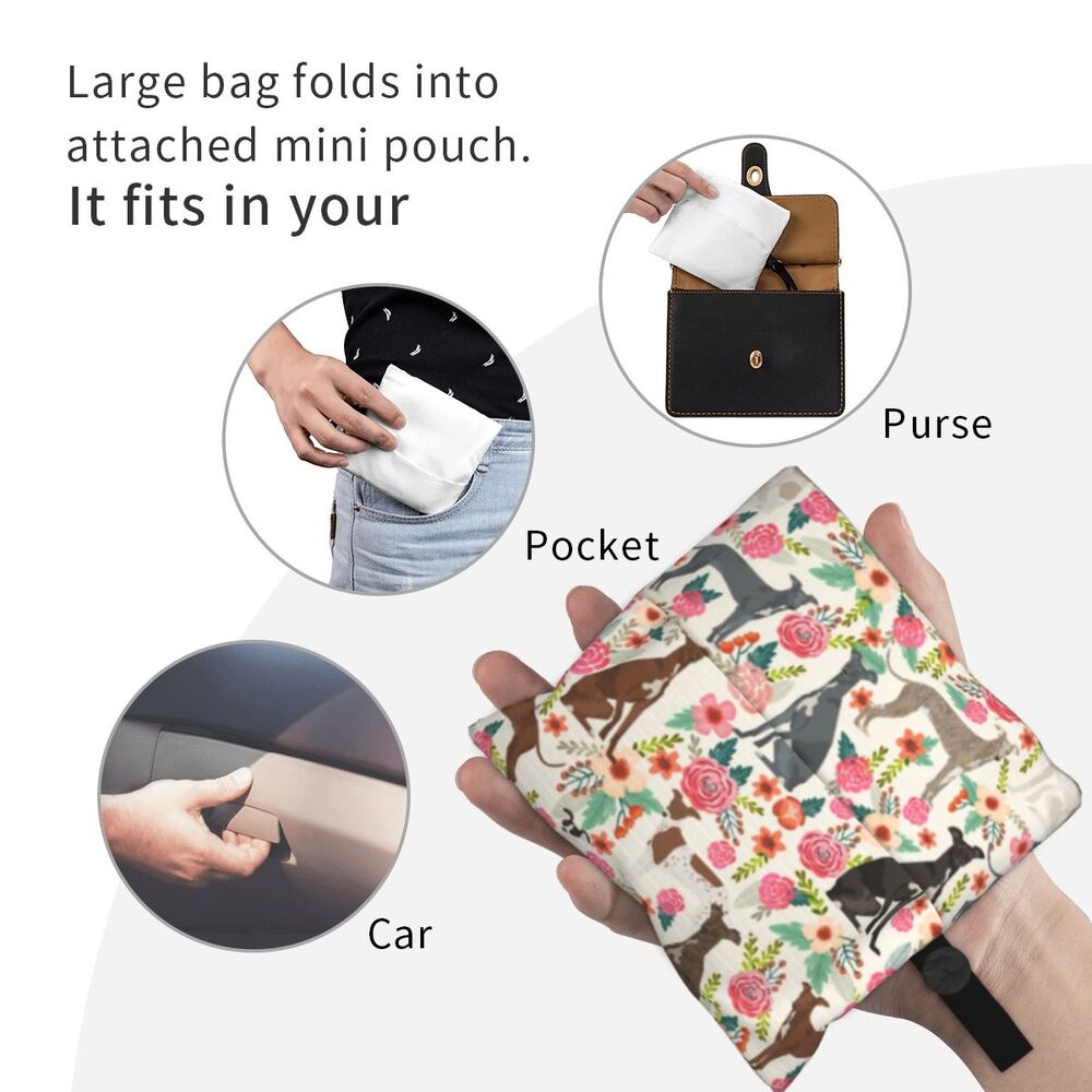 Greyhound Tote Bag — All-Over Print Sighthound Shopping Bag