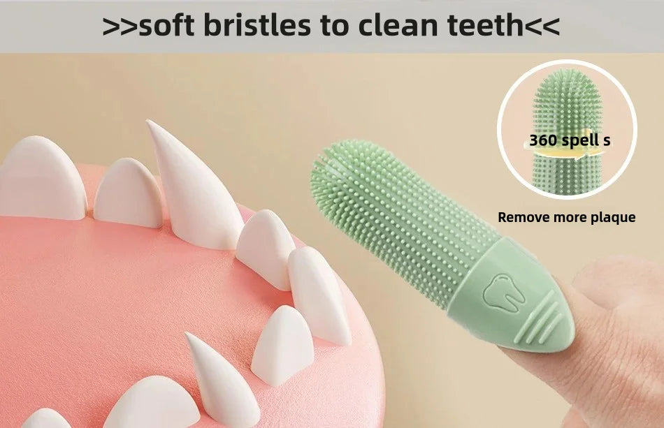 Dog Finger Toothbrush 360° — Food Grade Silicone Dental Care for Dogs & Cats