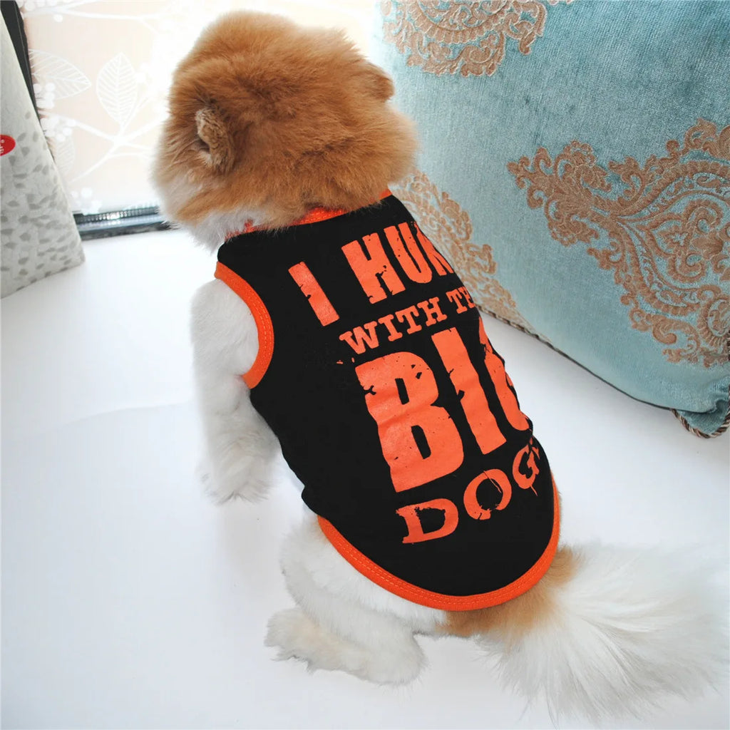 Funny Letter Print Dog Shirts for Small Dogs – Soft Breathable Summer Pet T-Shirts