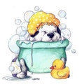 Dog Bath Silicone Rubber Stamp Set — Cute Dog Scrapbooking DIY