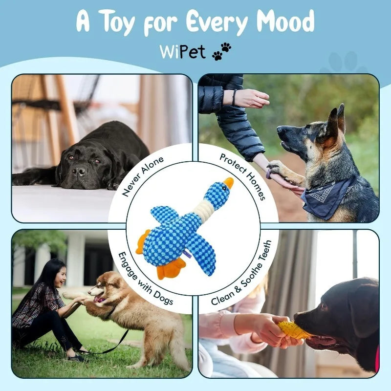 Goose Squeaky Plush Dog Toy – Crinkle & Squeak Chew Toy for Puppies & Small Dogs