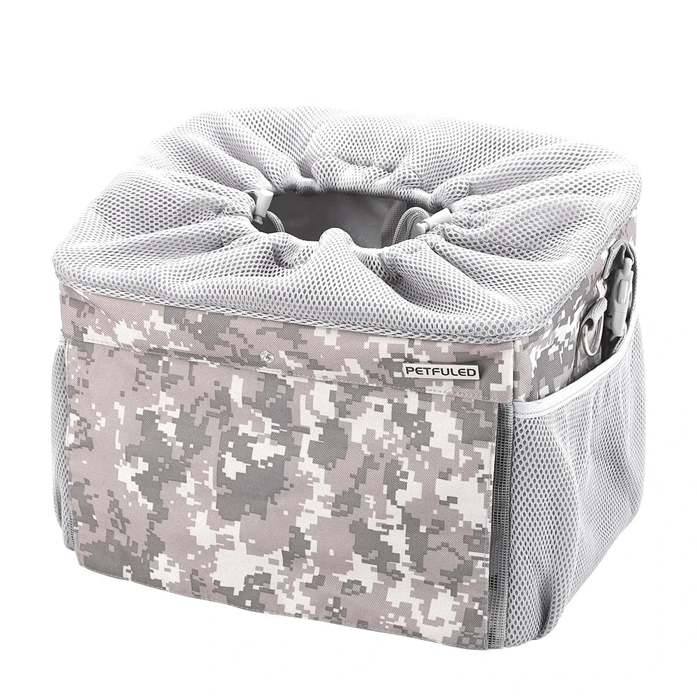 Dog Bike Basket – Expandable Foldable Pet Carrier with 4 Open Doors for Small & Medium Dogs