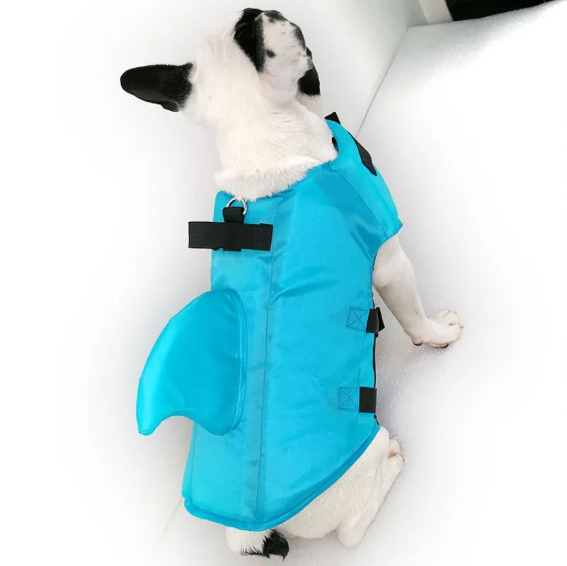 Shark Fin Dog Life Jacket – Adjustable Swimming Safety Vest with Rescue Handle