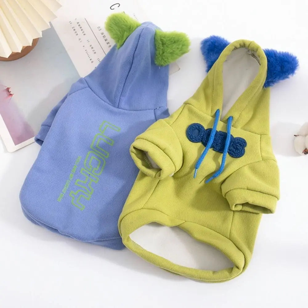 Dog Hoodie Sweatshirt — "COPS" Letter Print with Floppy Ears