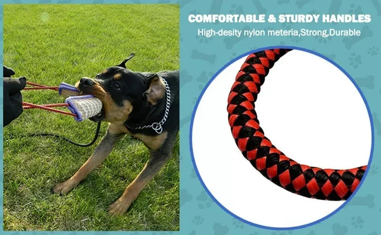 Jute Dog Bite Tug Toy — Durable Training Chew Toy for Medium & Large Dogs
