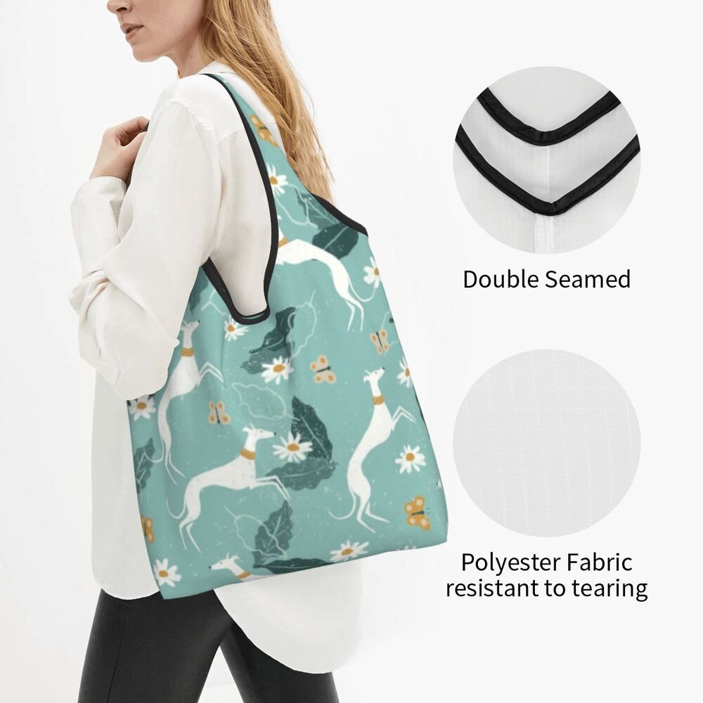 Greyhound Tote Bag — All-Over Print Sighthound Shopping Bag