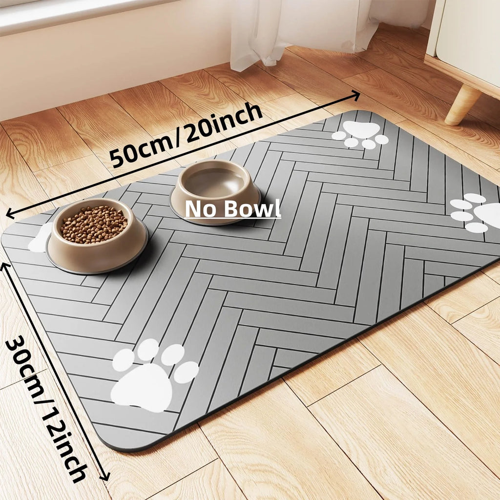 Absorbent Pet Feeding Mat with Non-Slip Waterproof Backing