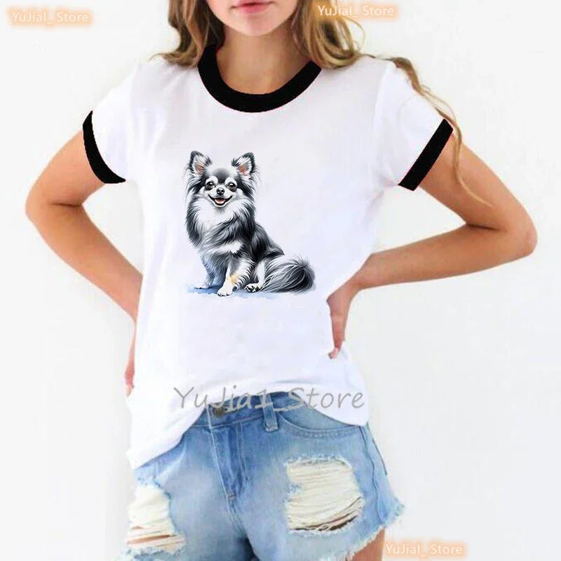 Cute Chihuahua T-Shirt — Kawaii Harajuku Dog Print Women's Summer Tee