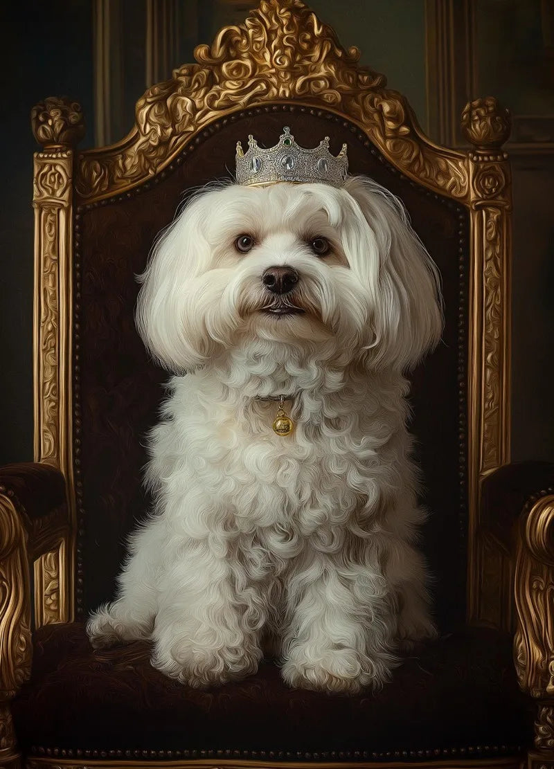 Royal Dog Portrait Canvas Print – Watercolour Wall Art for Dog Lovers