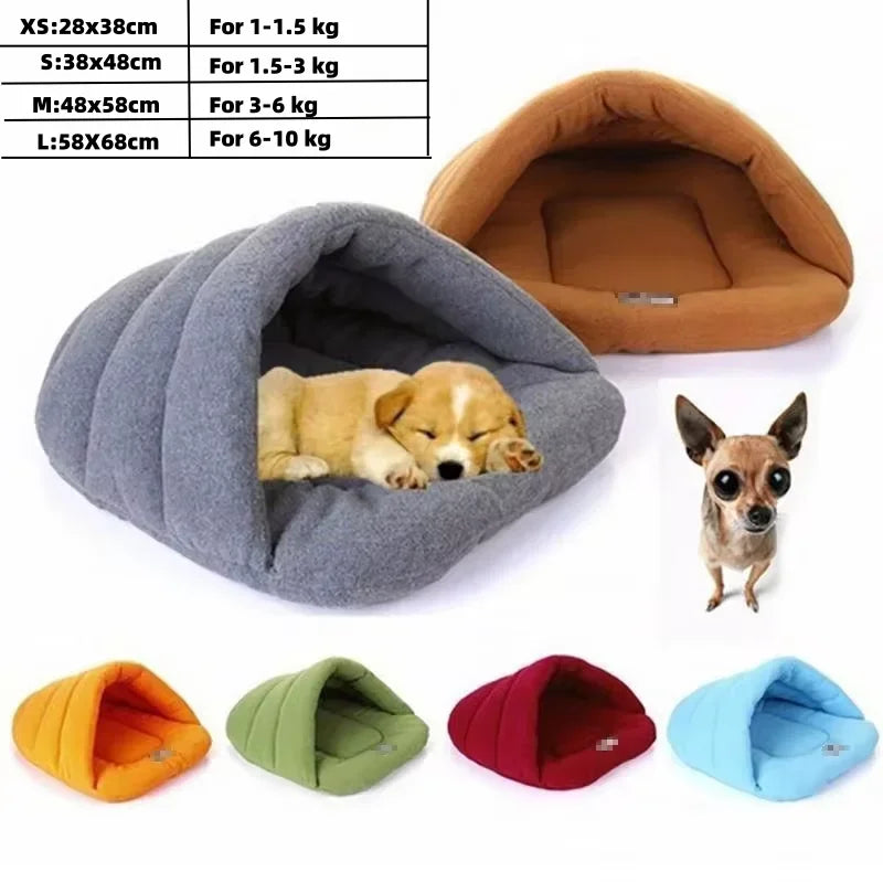 Slipper Cave Dog Bed — Cosy Winter Nest for Small Dogs & Cats