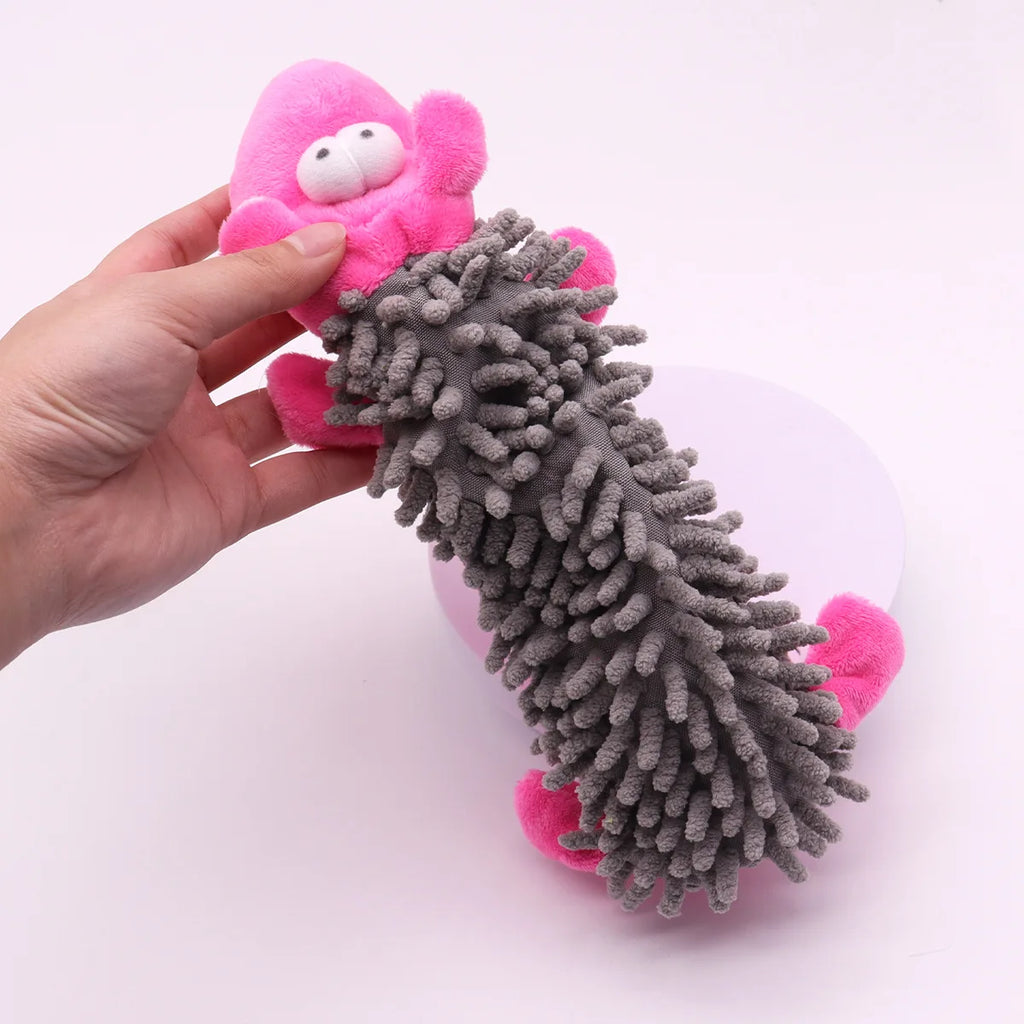Squeaky Mop Fur Plush Dog Toy – Bite-Resistant Chew Toy