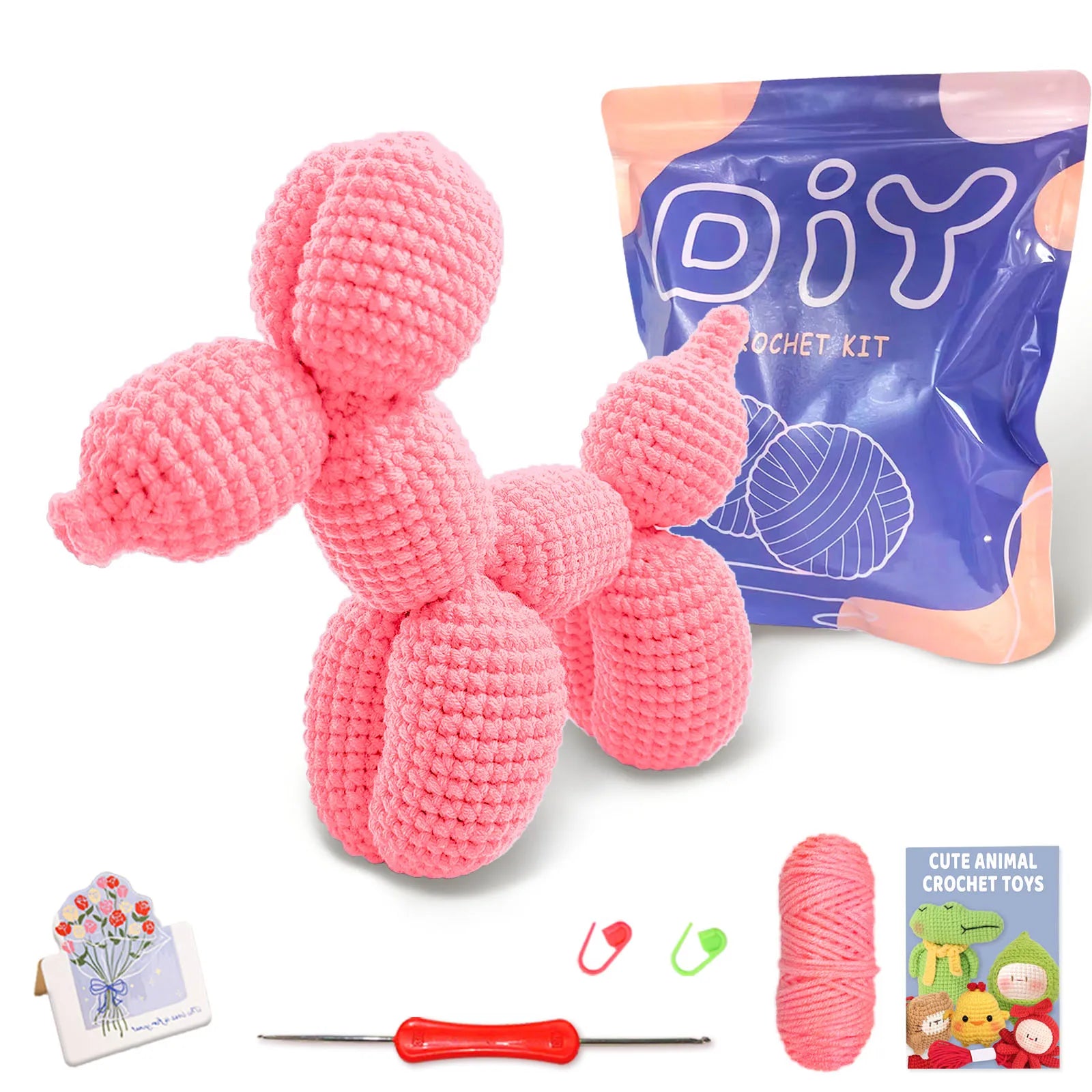 Balloon Dog Crochet Kit for Beginners — Amigurumi Starter Set