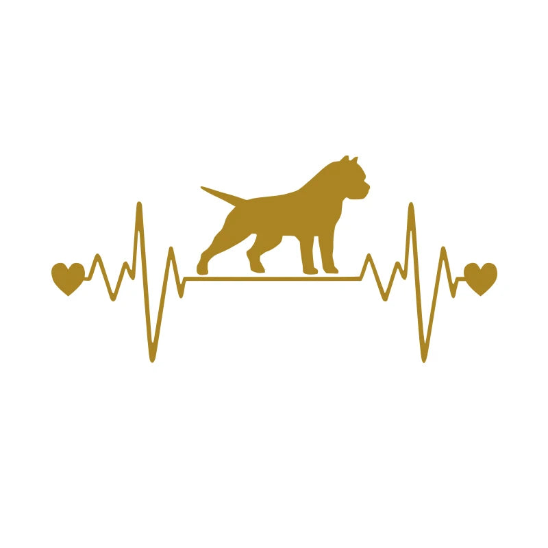 American Bully & Pitbull Heartbeat Vinyl Decal Sticker – 21 Colours