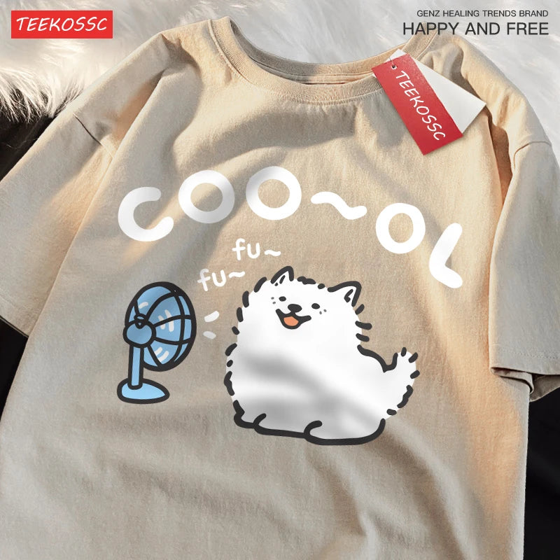 Dog Cartoon Print T-Shirt — Funny Dog Lover Tee