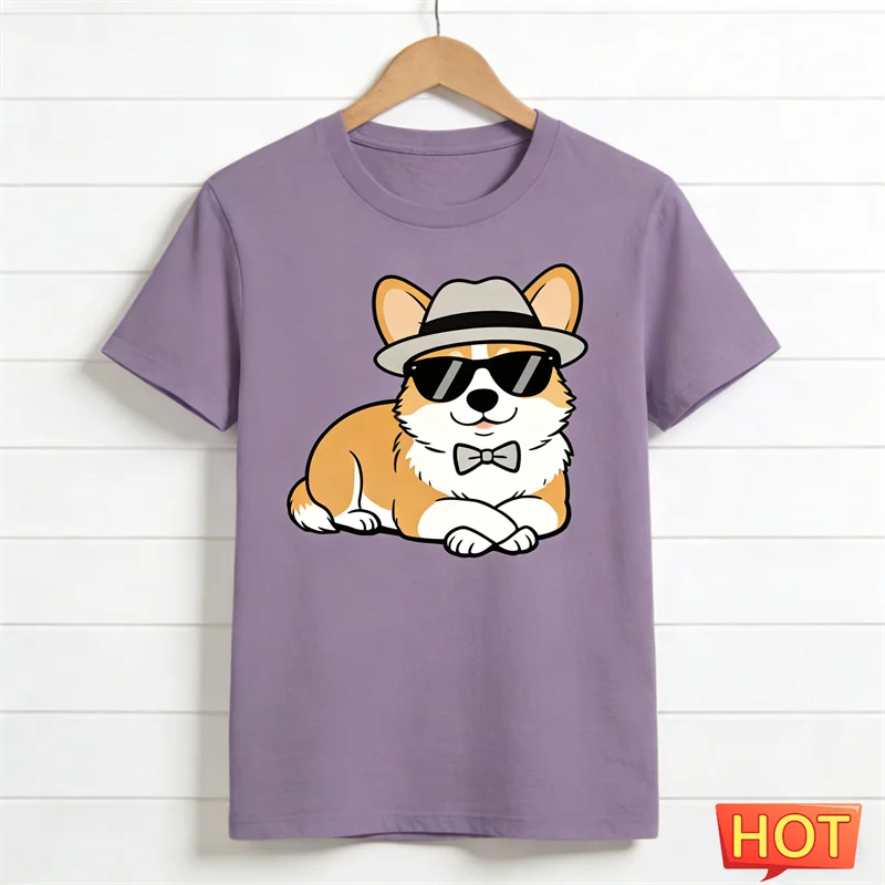 Cute Corgi Graphic T-Shirt — Funny 3D Dog Print Unisex Tee