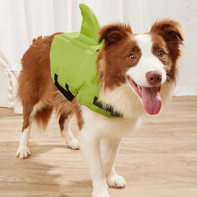 Shark Fin Dog Life Jacket – Adjustable Swimming Safety Vest with Rescue Handle