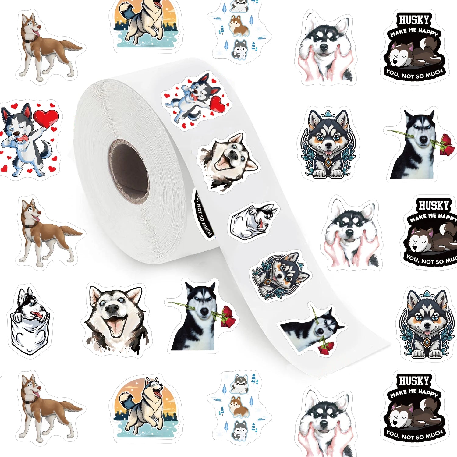 Husky Sticker Pack — 500 Cute Dog Graffiti Stickers for Scrapbooking, Crafts & More
