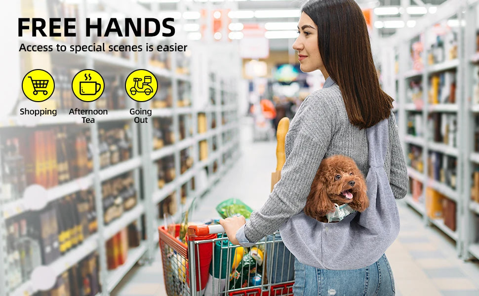 Dog Carrier Sling — Hands-Free Pet Sling for Small Dogs & Cats