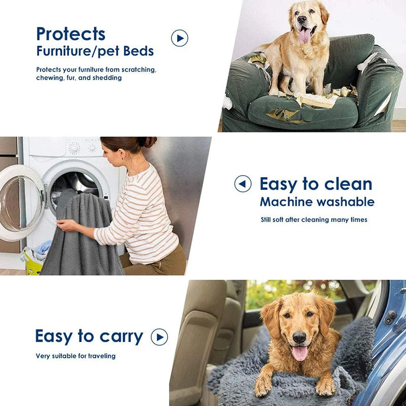 Velvet Warmth Pet Blanket — Soft Coral Fleece Mat for Dogs & Cats