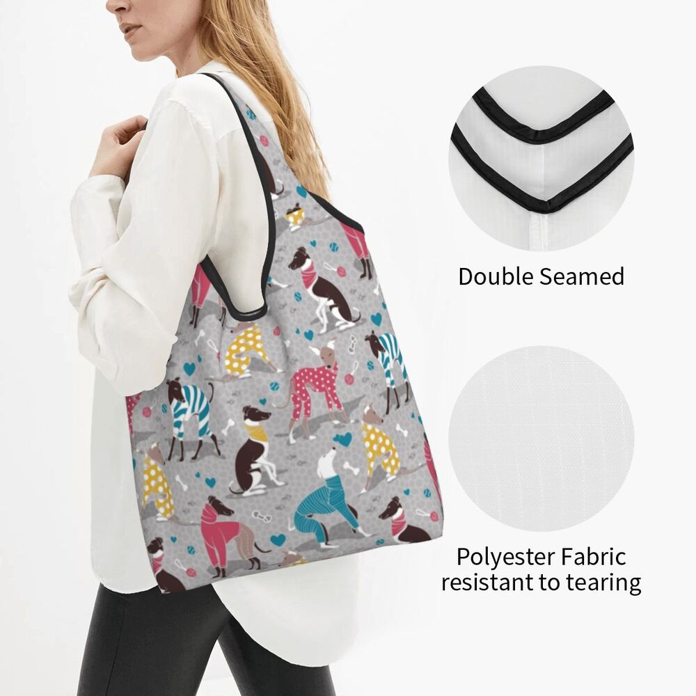 Greyhound Tote Bag — All-Over Print Sighthound Shopping Bag