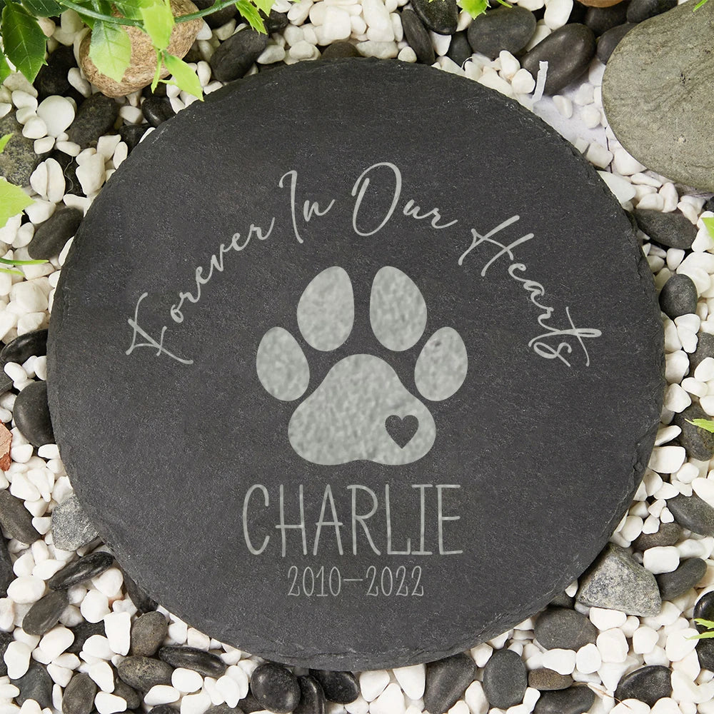 Personalised Dog Memorial Garden Stone – Pet Loss Gift with Engraved Name