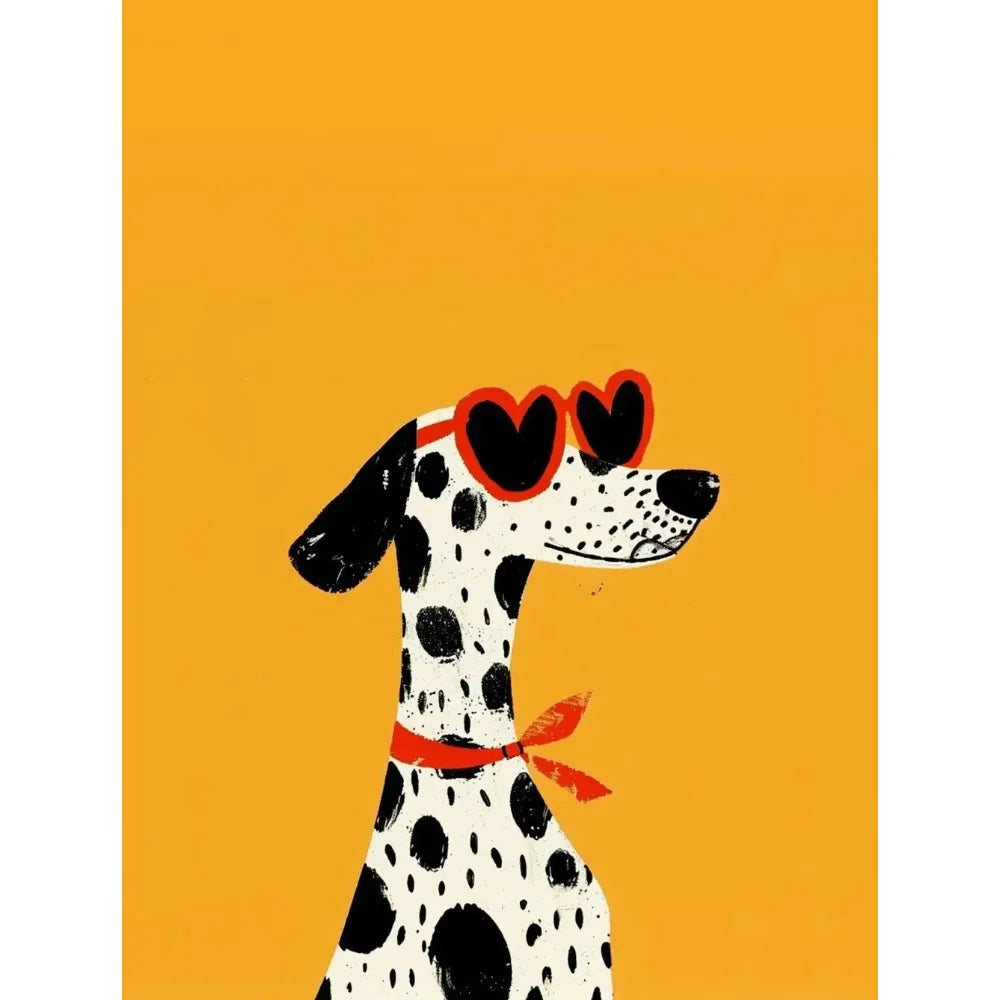Cartoon Dog Illustrations Canvas Print – Cute Nordic Wall Art for Dog Lovers