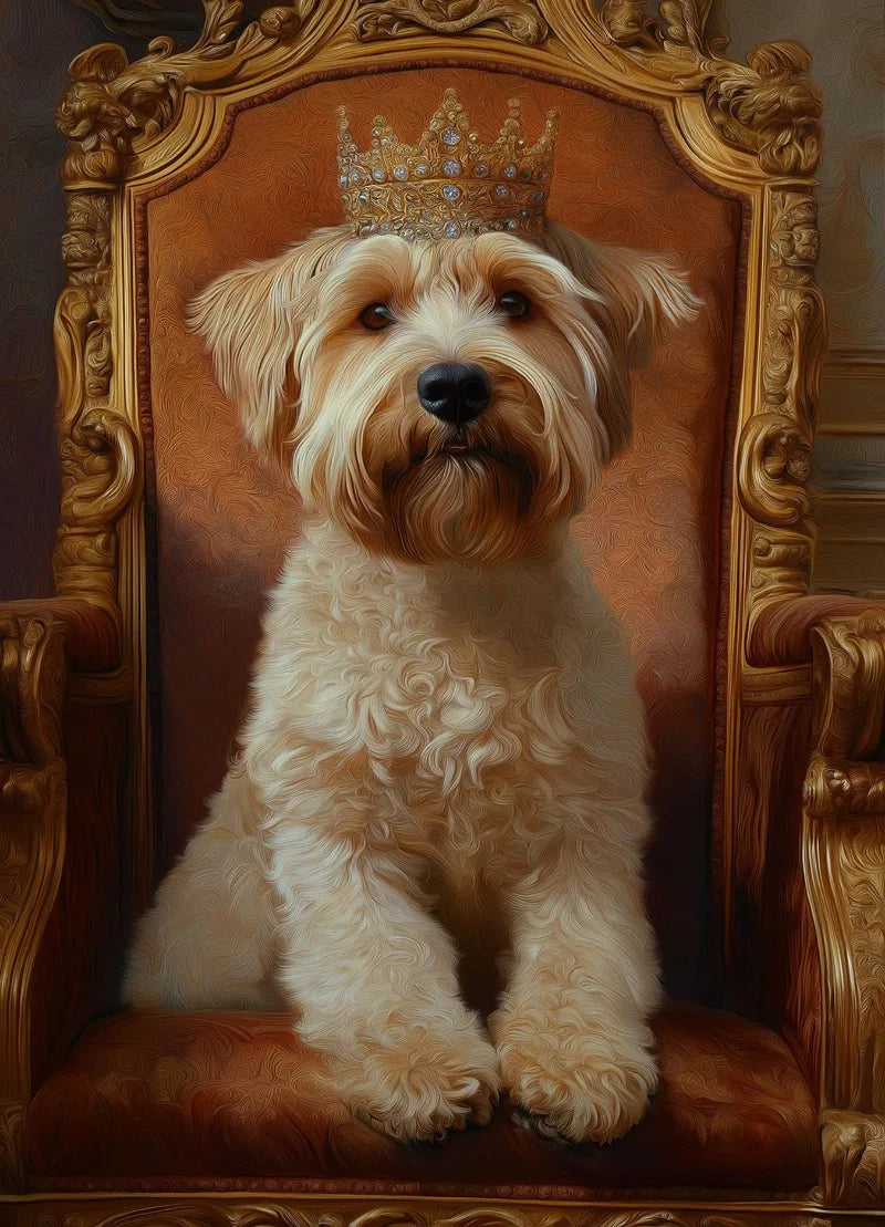 Royal Dog Portrait Canvas Print – Watercolour Wall Art for Dog Lovers