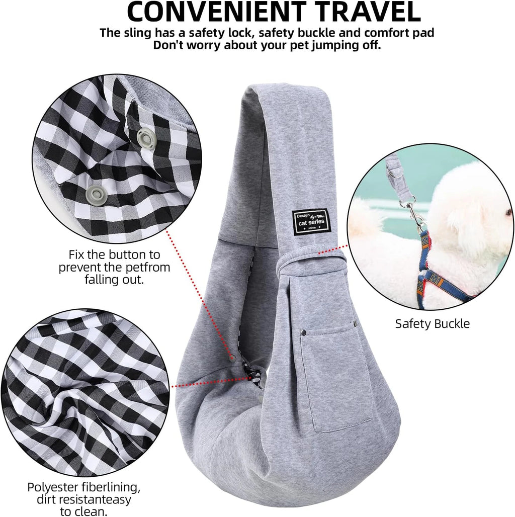 Dog Carrier Sling — Hands-Free Pet Sling for Small Dogs & Cats