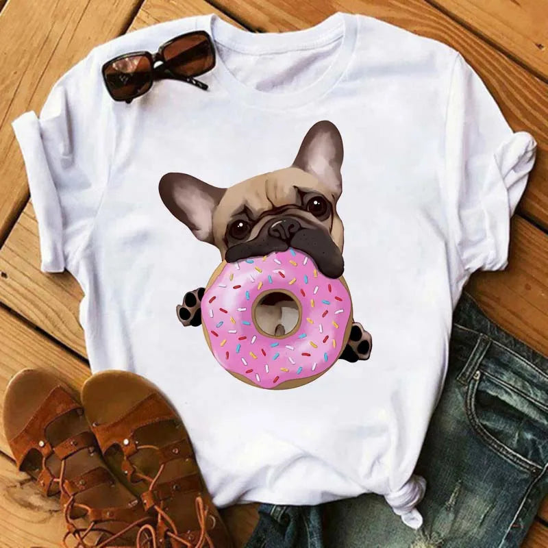 French Bulldog T-Shirt — Harajuku Animal Print Tee for Dog Lovers