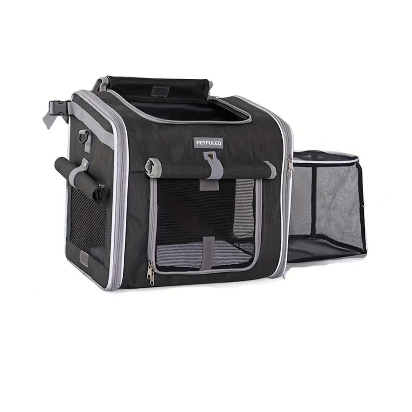 Dog Bike Basket – Expandable Foldable Pet Carrier with 4 Open Doors for Small & Medium Dogs