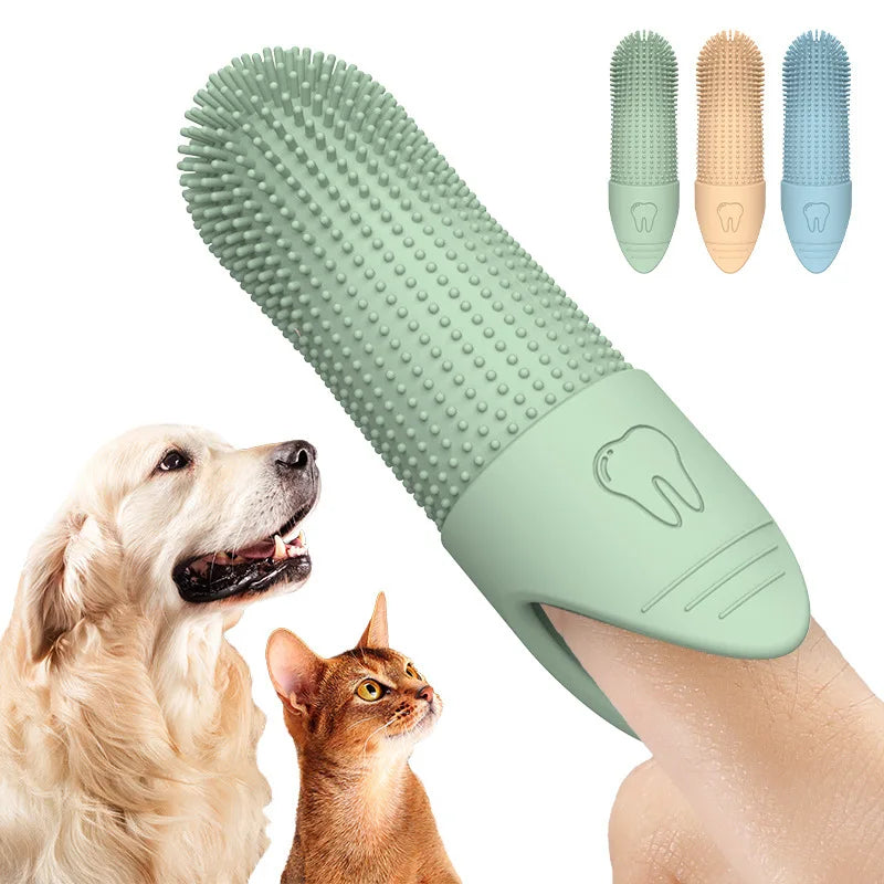 Dog Finger Toothbrush 360° — Food Grade Silicone Dental Care for Dogs & Cats