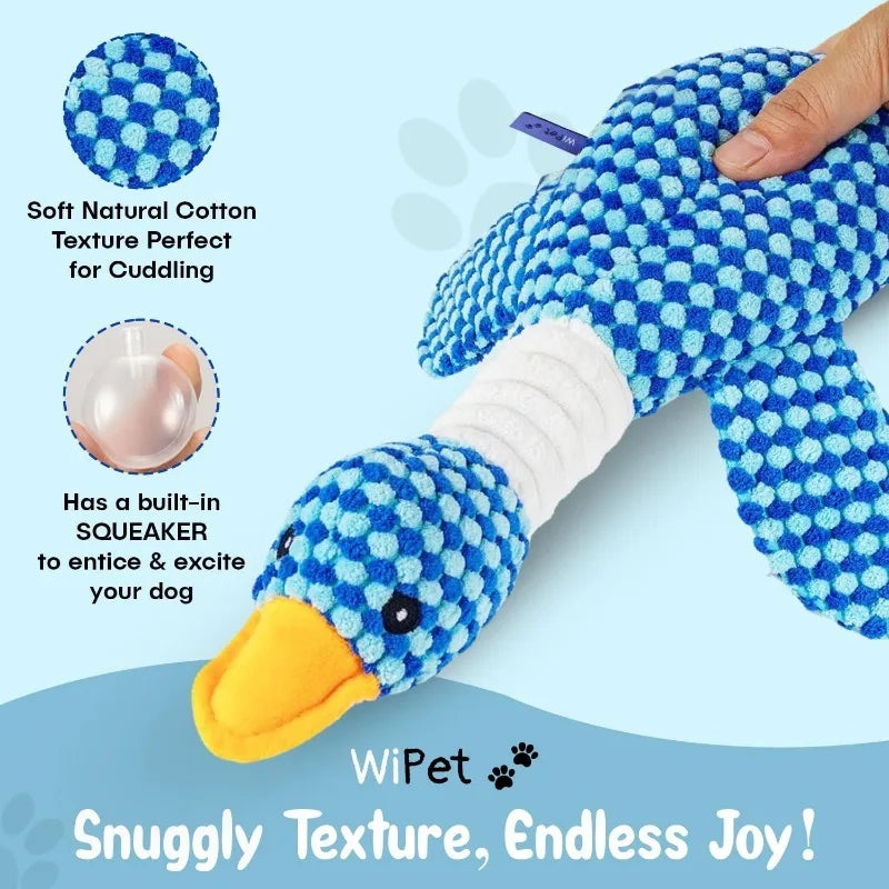 Goose Squeaky Plush Dog Toy – Crinkle & Squeak Chew Toy for Puppies & Small Dogs