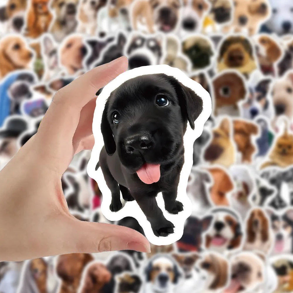 Cartoon Dog Sticker Pack — 104 Pieces