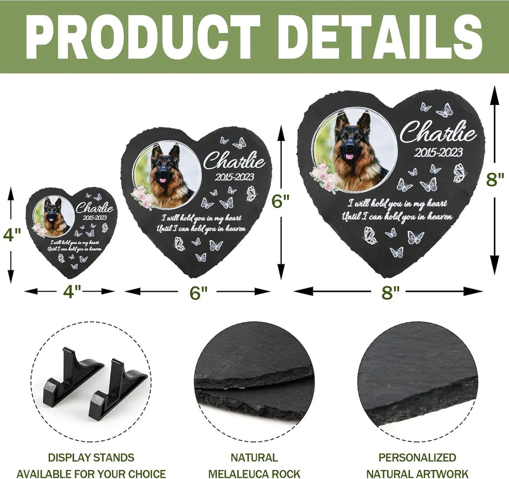 Pet Memorial Heart-Shaped Garden Stone – Personalised Cat & Dog Grave Marker