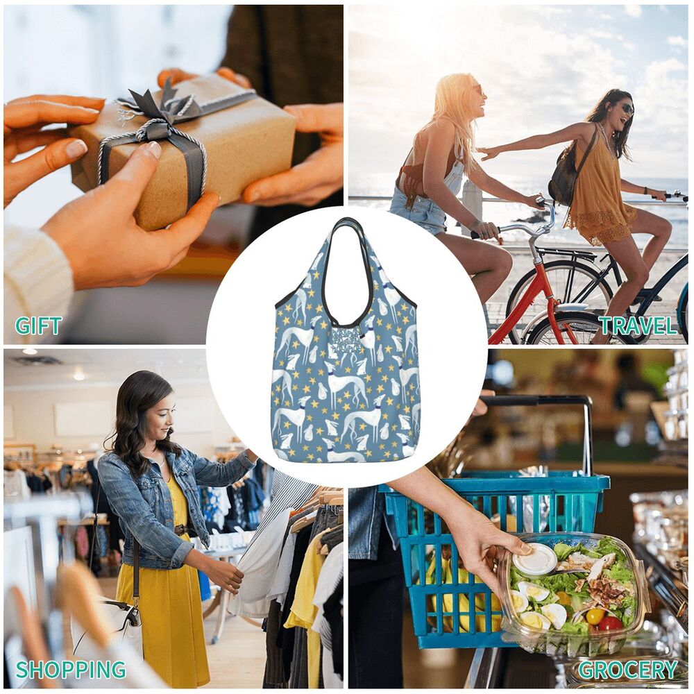 Greyhound Tote Bag — All-Over Print Sighthound Shopping Bag
