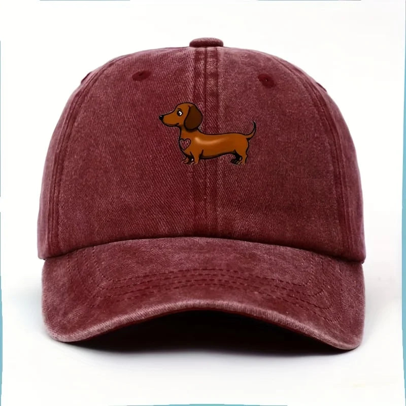 Sausage Dog Baseball Cap — Cute Dachshund Print Adjustable Hat | Valentine's Day Gift