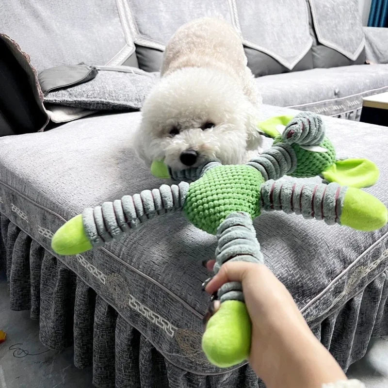 Squeaky Plush Dog Toy — Soft Animal Shape Chew & Molar Toy
