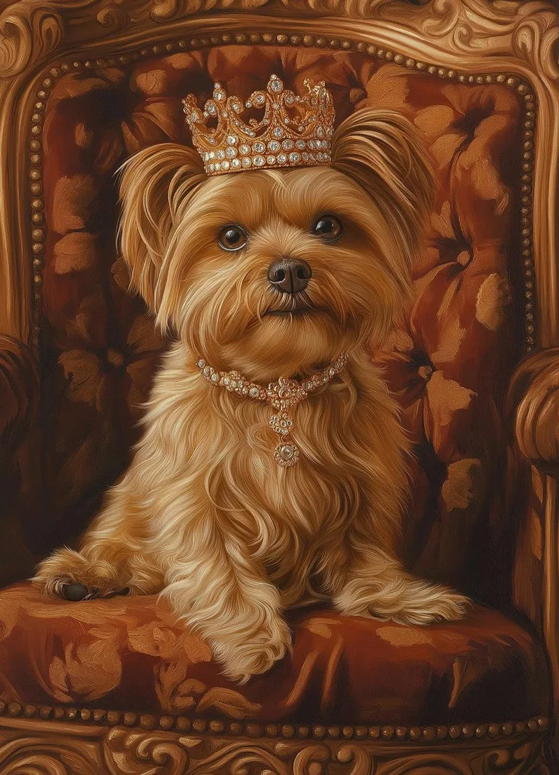 Royal Dog Portrait Canvas Print – Watercolour Wall Art for Dog Lovers