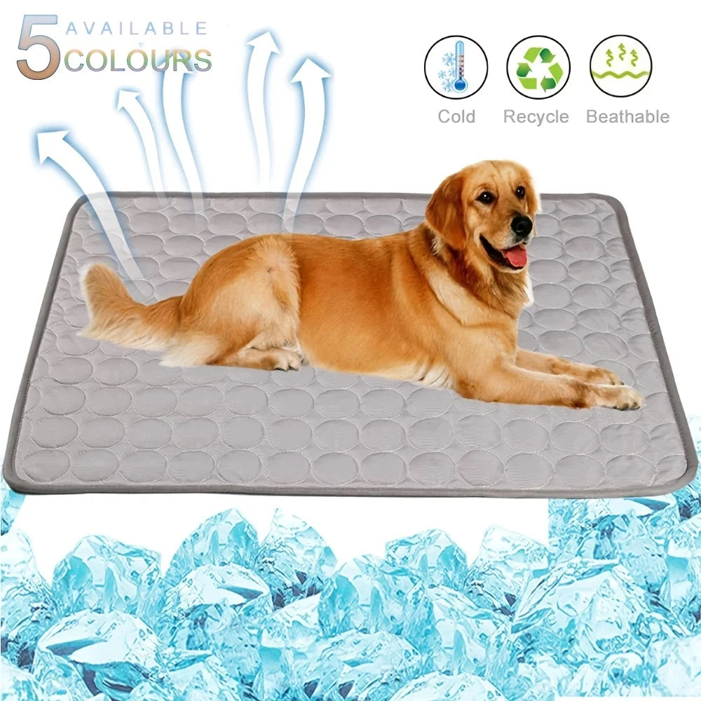 Cool Down Pet Cooling Mat — Breathable Dog & Cat Bed Blanket (XS–XXL)