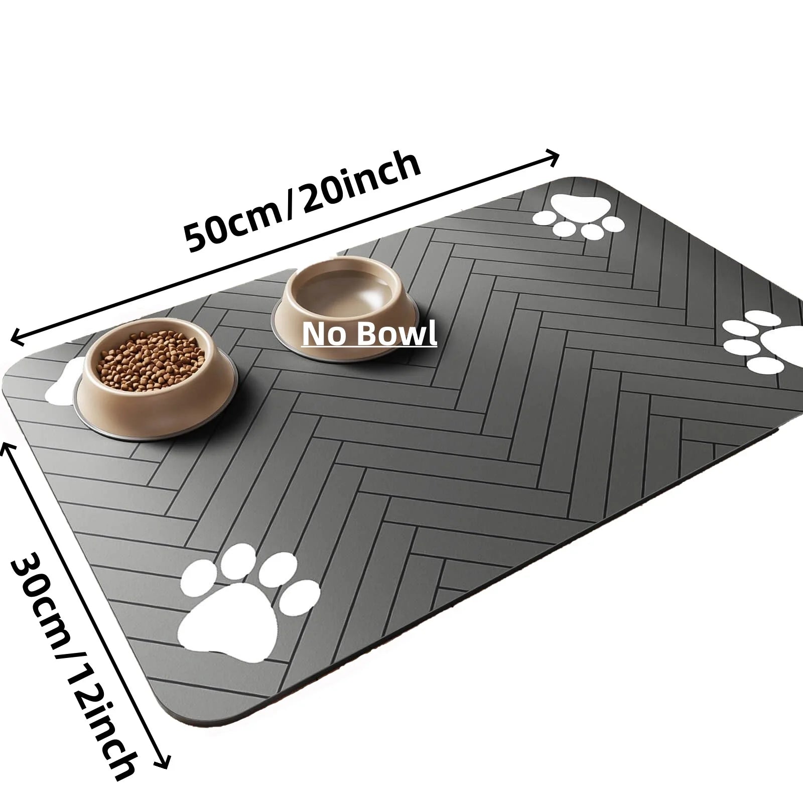 Absorbent Pet Feeding Mat with Non-Slip Waterproof Backing