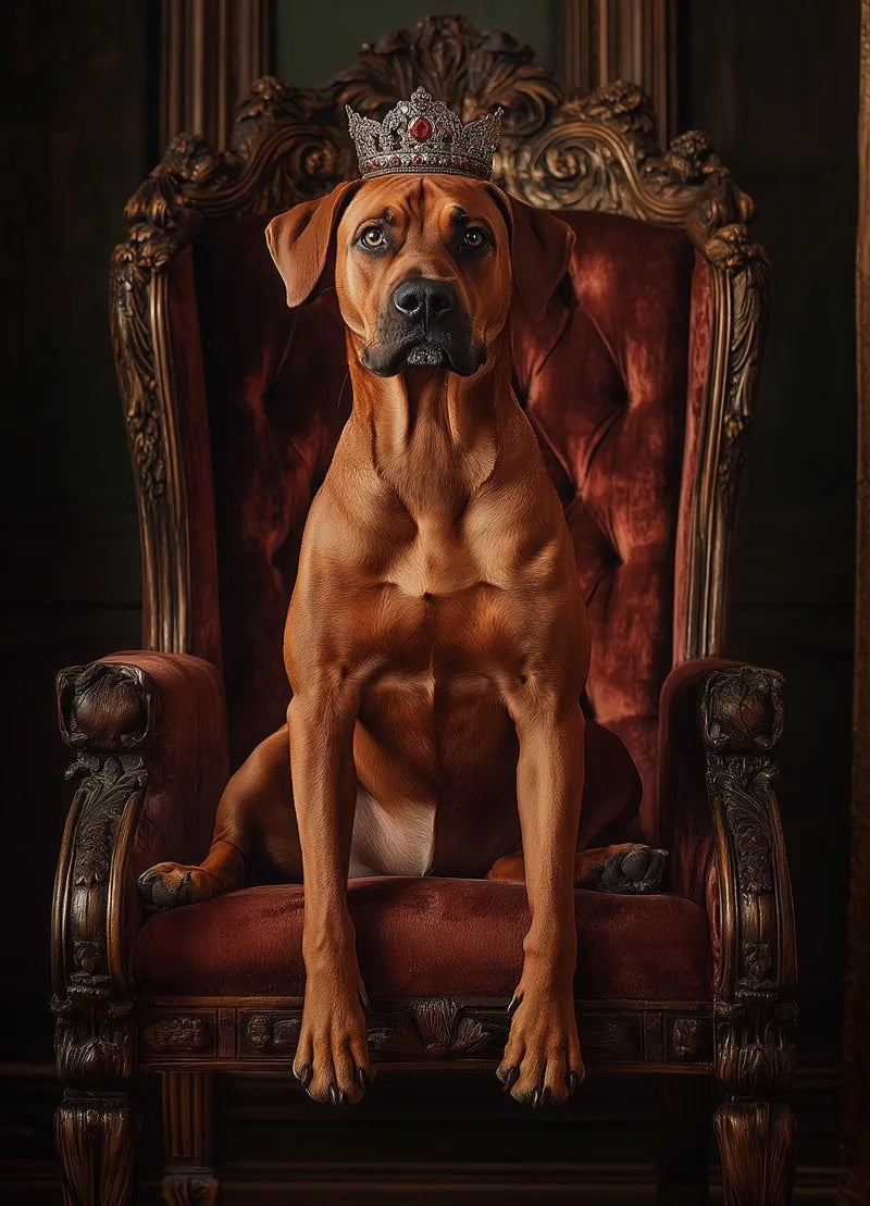 Royal Dog Portrait Canvas Print – Watercolour Wall Art for Dog Lovers
