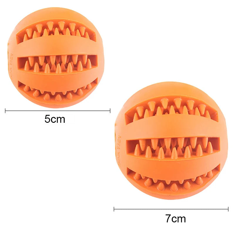 Rubber Treat Ball Dog Toy – Interactive Chew & Dental Cleaning Toy for Dogs
