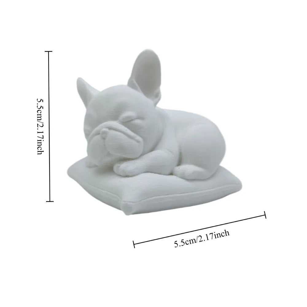 Sleeping Bulldog Statue Ornament – Pillow-Style Bulldog Figurine for Home & Office Decor