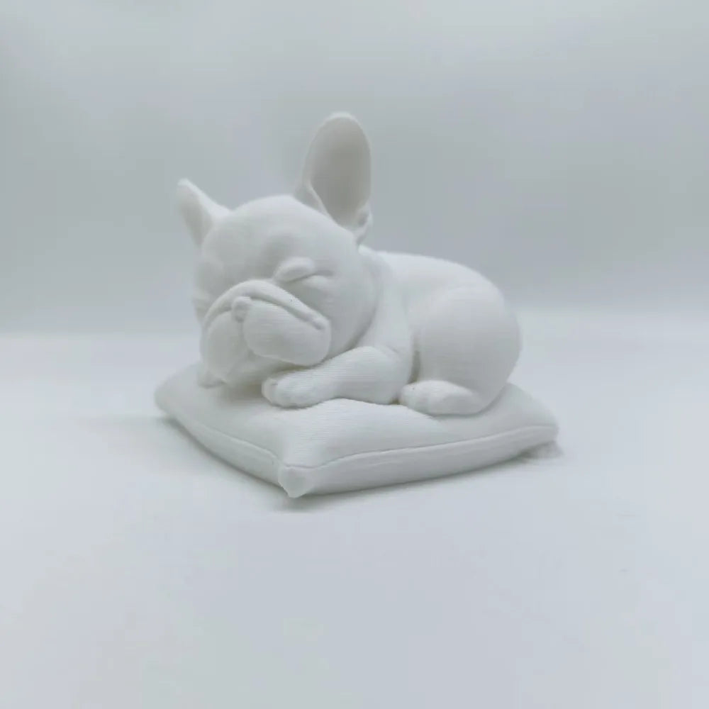 Sleeping Bulldog Statue Ornament – Pillow-Style Bulldog Figurine for Home & Office Decor