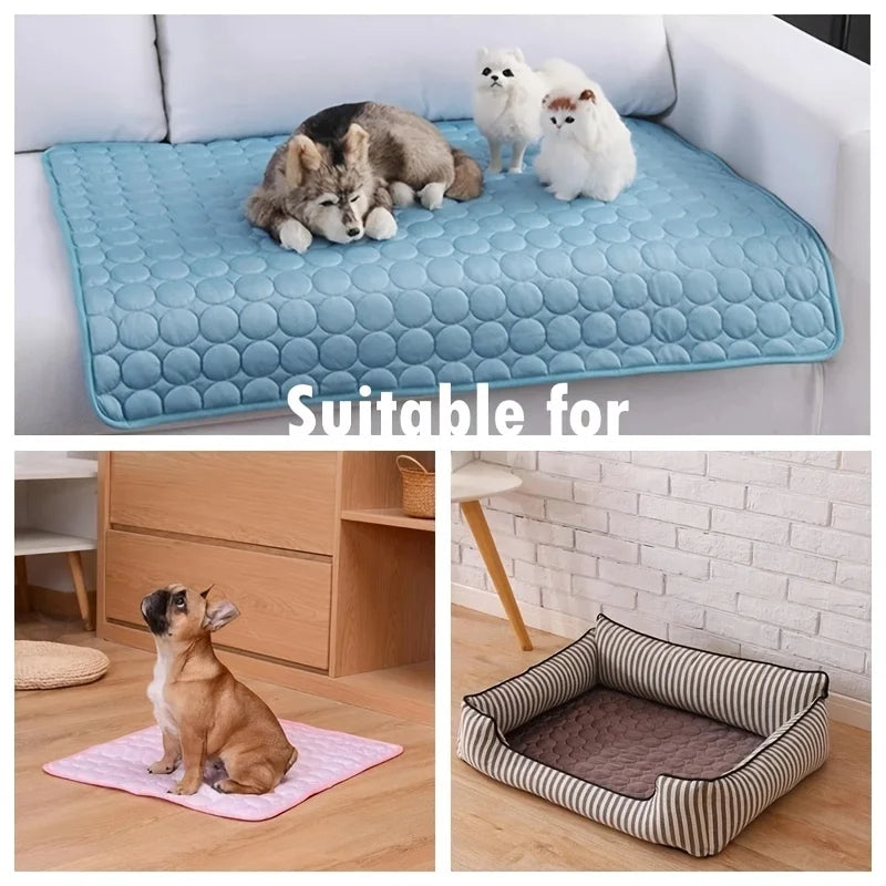 Cool Down Pet Cooling Mat — Breathable Dog & Cat Bed Blanket (XS–XXL)
