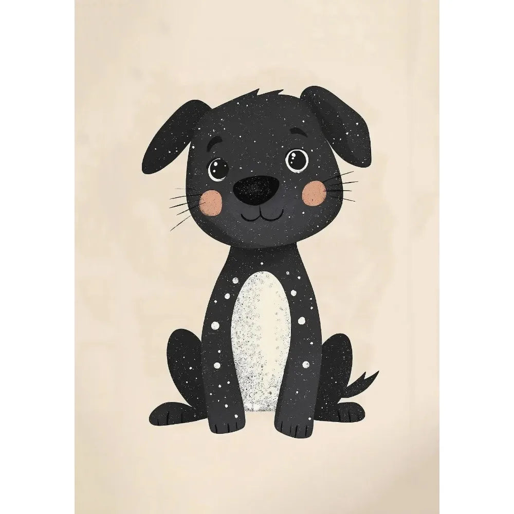 Cartoon Dog Illustrations Canvas Print – Cute Nordic Wall Art for Dog Lovers