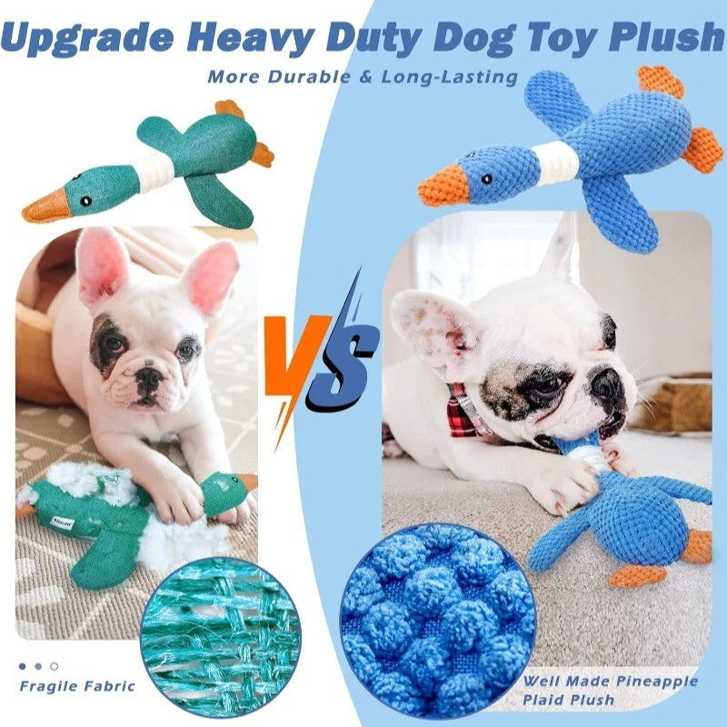 Goose Squeaky Plush Dog Toy – Crinkle & Squeak Chew Toy for Puppies & Small Dogs